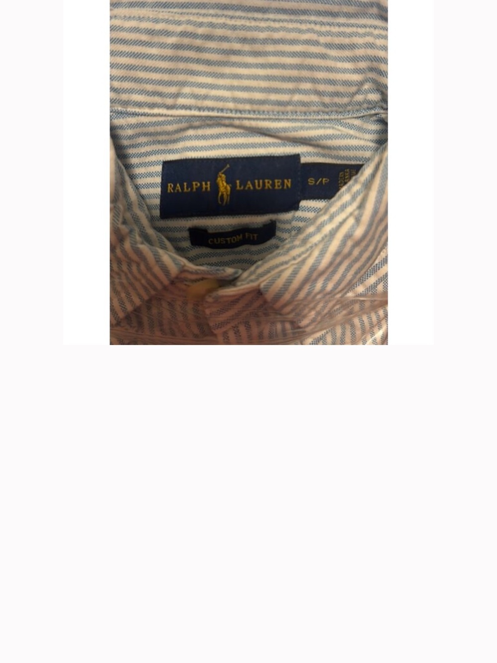 Lauren Ralph Lauren Blue and White Striped Button-Up Blouse - Picture 16 of 16